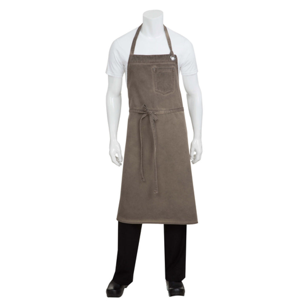 Chef Works ABCAQ004-EAB-0 Dorset Chefs Bib Apron 40"L X 39"W Adjustable Neck With Grommet