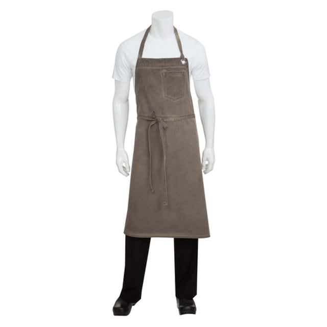 Chef Works ABCAQ004-EAB-0 Dorset Chefs Bib Apron 40"L X 39"W Adjustable Neck With Grommet