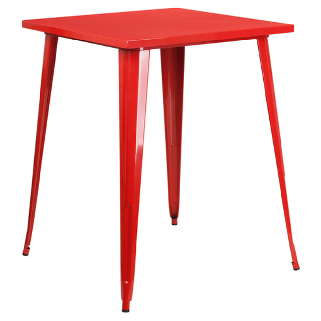 Flash Furniture CH-51040-40-RED-GG Table 33-1/4"W X 33-1/4"D X 40-3/4"H Bar Height