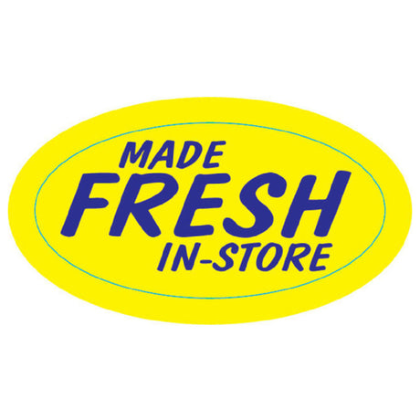 Hubert 92928 - Product Label, "Made Fresh In-Store", 1-1/2" X 3/4"
