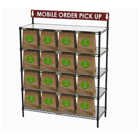 Metro CR1848TGSR To-Go Order Pick-Up Station With Sign 48"W X 18"D Shelves Flat Hardboard Mat Shelf Inlays