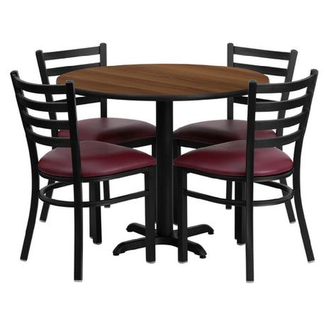 Flash Furniture HDBF1008-GG Table And Chair Set Includes (1) 36" Dia. X 30"H Table