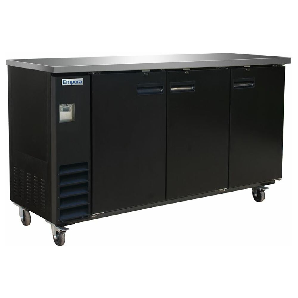 Empura Refrigeration E-KBB70-2 Back Bar Cooler 3 Swing Solid Doors 73"W X 24.4"D X 41.8"H