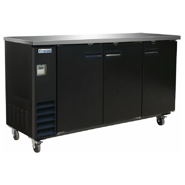 Empura Refrigeration E-KBB70-2 Back Bar Cooler 3 Swing Solid Doors 73"W X 24.4"D X 41.8"H