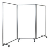 Flash Furniture BR-PTT001-3-AC-90183-GG Mobile Partition 106-1/2"W X 25.375"D X 72-1/8"H