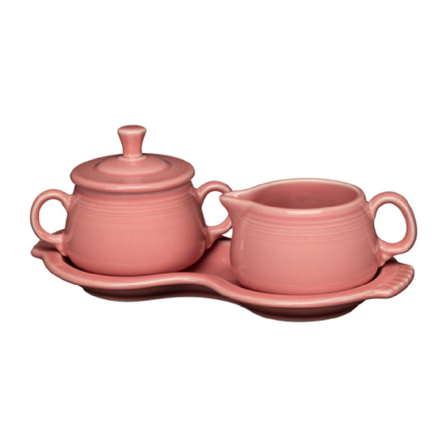 Steelite HL821347 Sugar & Cream Tray Set Includes: (1) 7-3/4 Oz. Sugar Bowl With Lid & Handles