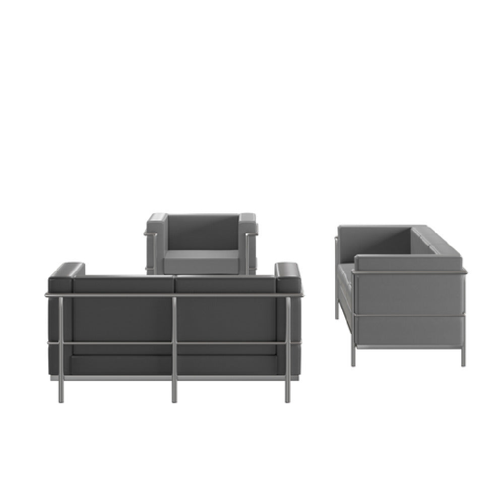 Flash Furniture ZB-REGAL-810-SET-GY-GG Hercules Regal Series Reception Set Includes: (1) 35"W X 28-1/2"D X 27-1/2"H Chair