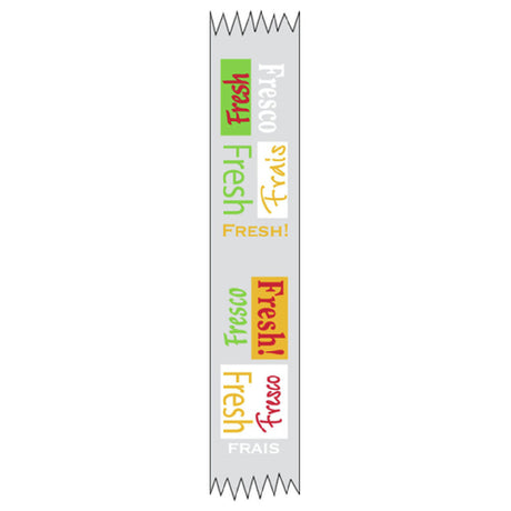 Hubert 57120 - Merchandising Food Tape, "Fresh/Fresco/Frais", 1" X 500' Roll