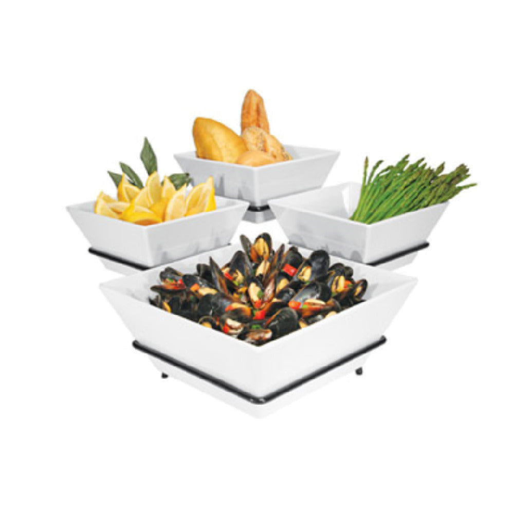 Cal Mil SR1010-13 Gourmet Quad Bowl Display 19"W X 19"D X 11"H 3-tier