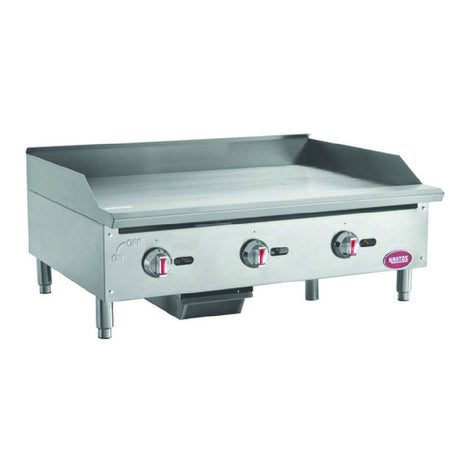 Hubert 34068 - Kratos® Gas Griddle, 36"W X 20-3/5"D Cooking Area, Manual Controls