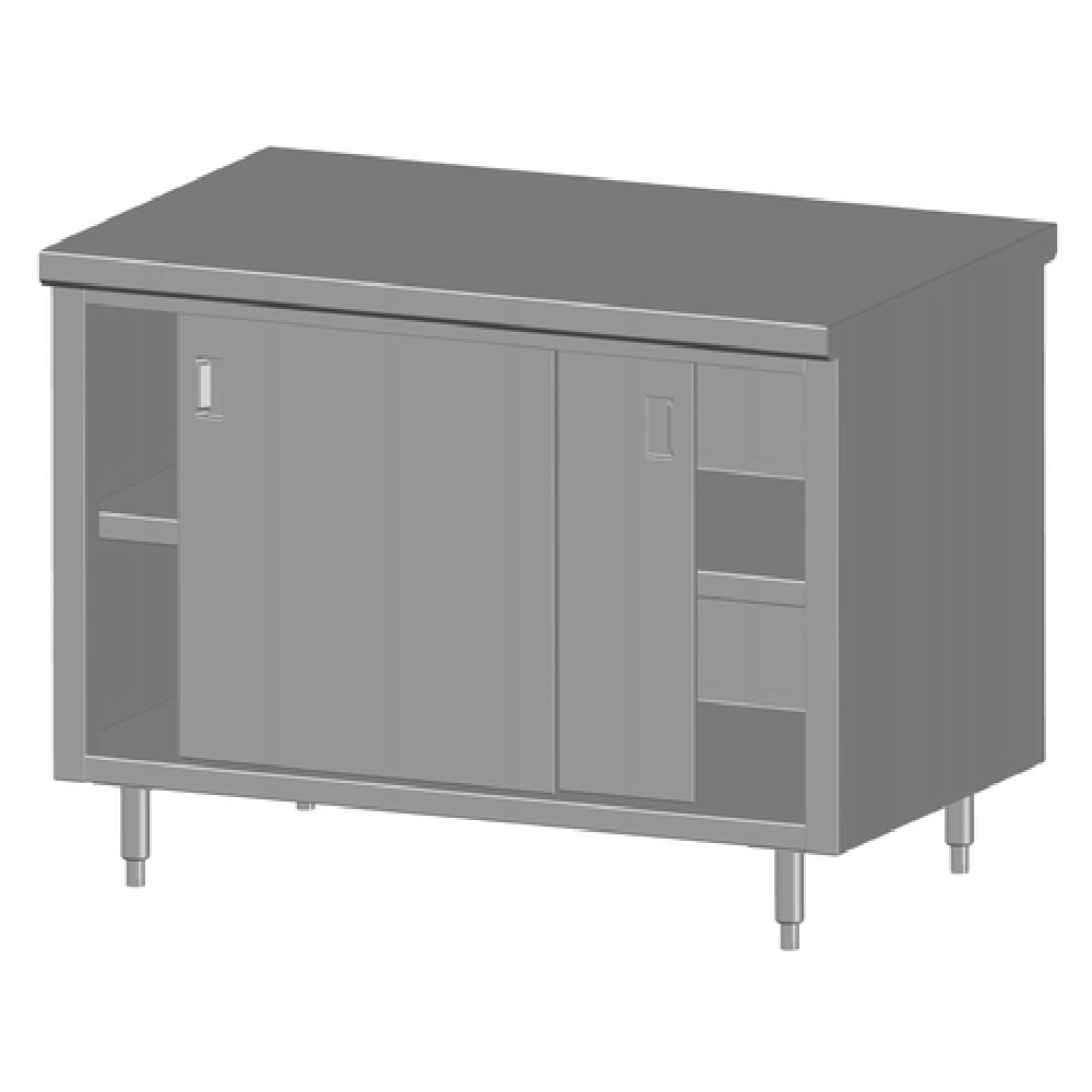 SPG 5CBT-30D - Universal Stainless Work Table, Cabinet Base With Sliding Doors, 60"W X 30"D