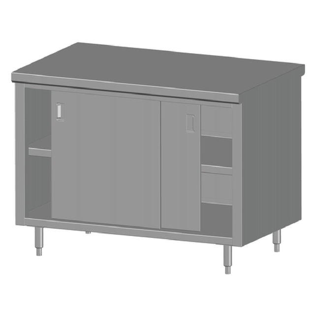 SPG 5CBT-30D - Universal Stainless Work Table, Cabinet Base With Sliding Doors, 60"W X 30"D