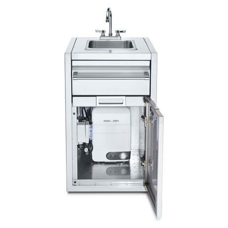 Crown Verity IBISC-SK-WH Small Built-In Cabinet With Sink & Water Heater Includes Paper Towel Holder