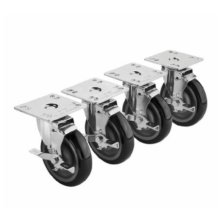 Krowne 28-111S Krowne Plate Caster Swivel With Brake 5" Diameter