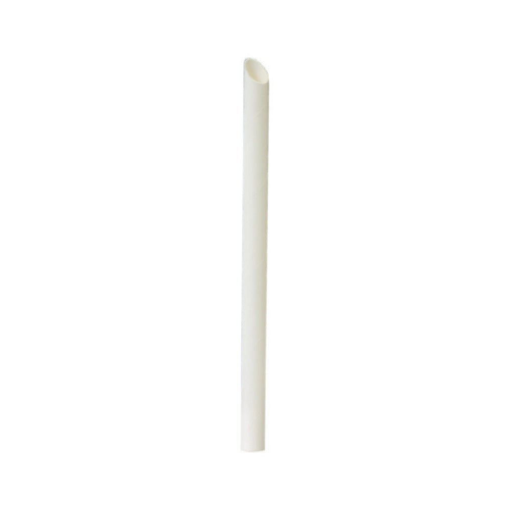 PacknWood 210CHS212W - White Beveled Straw For Bubble Tea, 0.5"L X 7.9"H, (3000 Pcs)