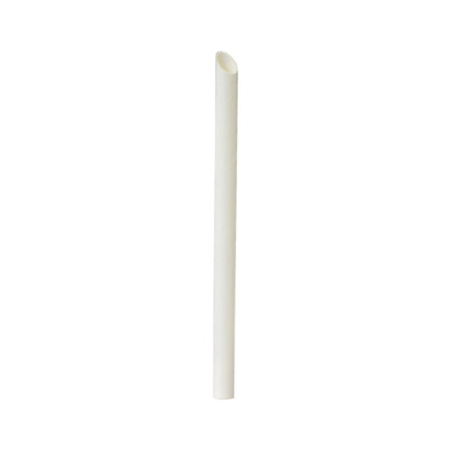 PacknWood 210CHS212W - White Beveled Straw For Bubble Tea, 0.5"L X 7.9"H, (3000 Pcs)
