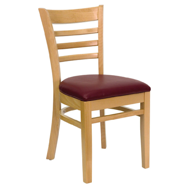 Flash Furniture XU-DGW0005LAD-NAT-BURV-GG Hercules Series Restaurant Chair Wood Ladder Back