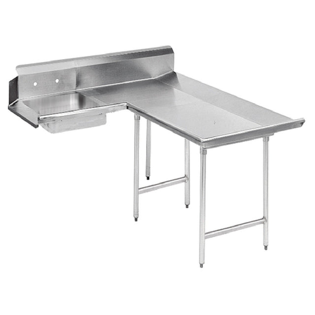 Advance Tabco DTS-D30-108R Dishlanding-Soil Dishtable L-shaped With Landing Attaches To Right Of Dish Machine Operator