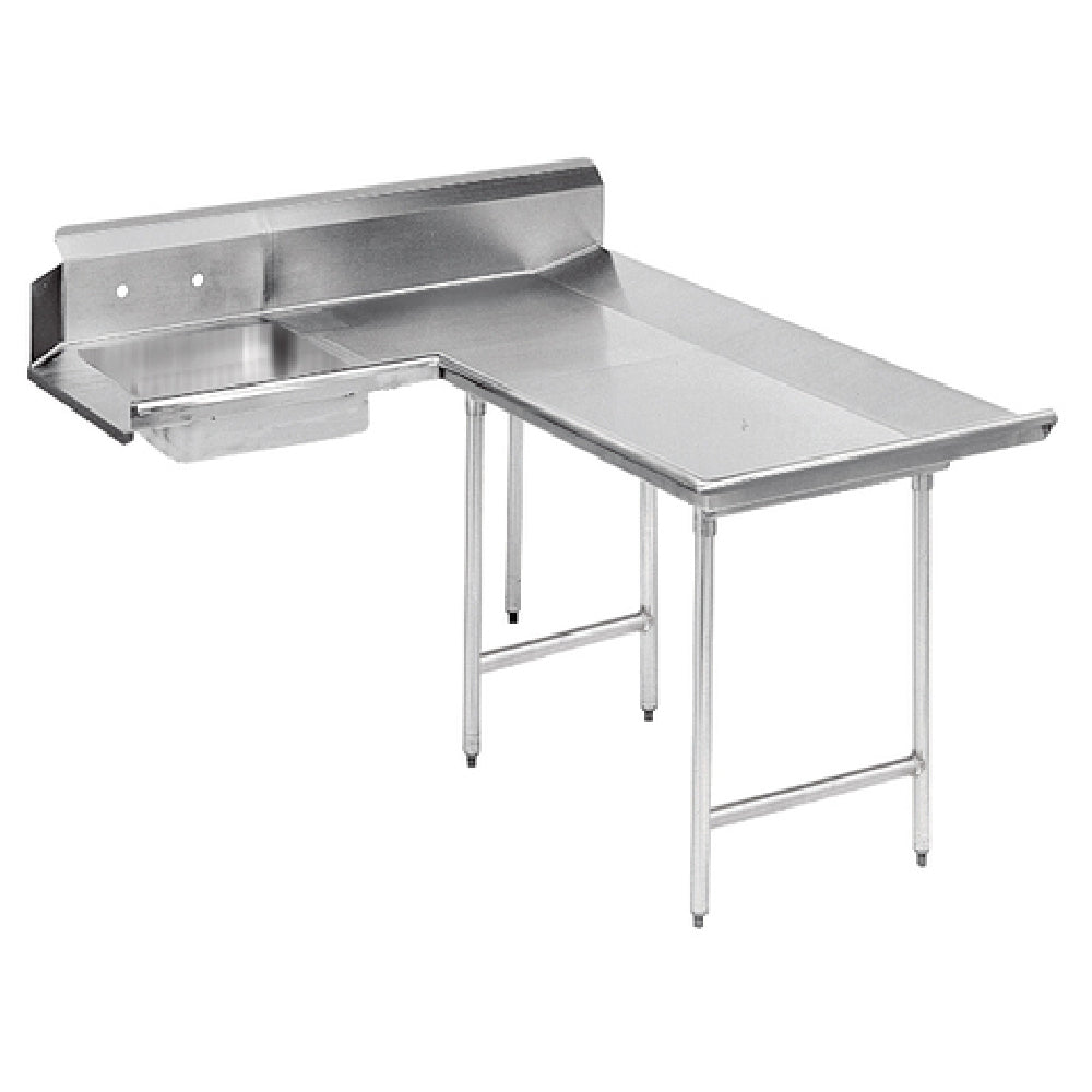 Advance Tabco DTS-D70-144R Dishlanding-Soil Dishtable L-shaped With Landing Attaches To Right Of Dish Machine Operator