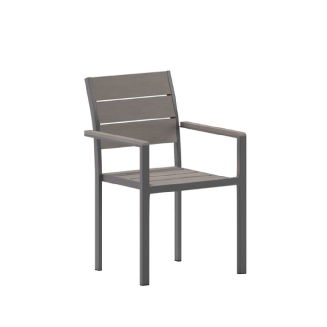 Flash Furniture SB-CA108-WA-GRY-GG Finch Patio Chair 300 Lbs Weight Capacity Stackable