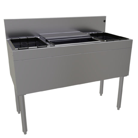 Glastender CBA-42 Underbar Ice Bin/Cocktail Unit With Bottle Well Storage 42"W X 19"D