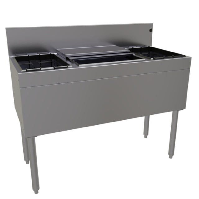 Glastender CBA-42 Underbar Ice Bin/Cocktail Unit With Bottle Well Storage 42"W X 19"D