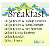 Hubert 13382 - Food Information Label, "Breakfast Sandwich", 2-1/2" X 2-1/8"
