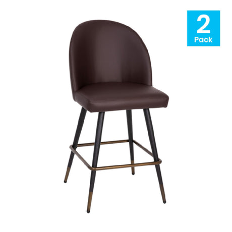 Flash Furniture AY-1026H-26-BR-GG Lyla Counter Stool 300 Lb. Weight Capacity 26" Seat Height