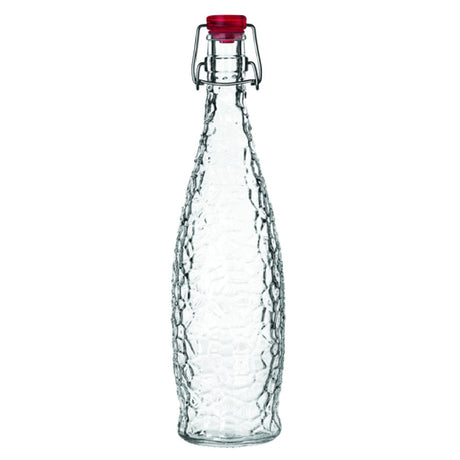 Libbey 13150121 Glacier Bottle 1 Liter (33-7/8 Oz.) Red Clamp Top Lip