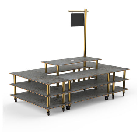 Steelite MGCMLB07GBXW Mogogo Buffet Solutions Modular Market Square 4-tier 130" X 71" X 107"H