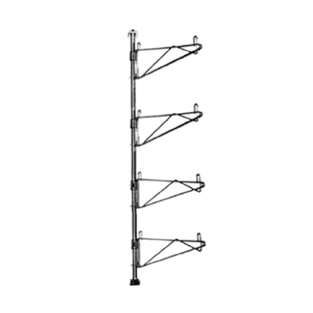 Eagle PWE14-4C Adjustable Post Wire Wall Mounts Prepackaged End Unit For 14"D Shelves