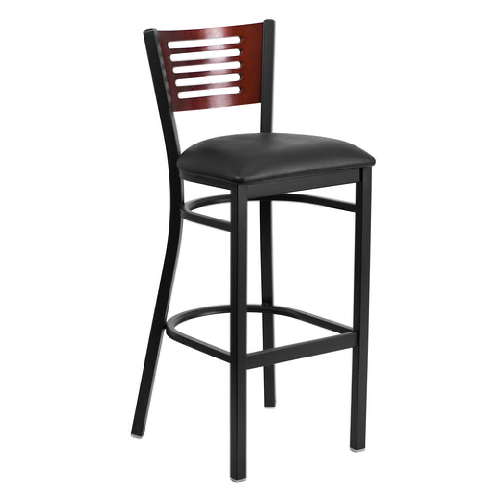 Flash Furniture XU-DG-6H1B-MAH-BAR-BLKV-GG Hercules Series Restaurant Bar Stool