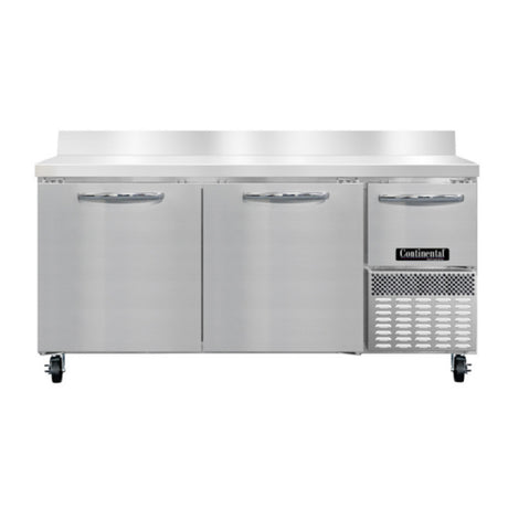 Continental Refrigerator RA68SNBS Refrigerated Base Shallow Depth Worktop Unit
