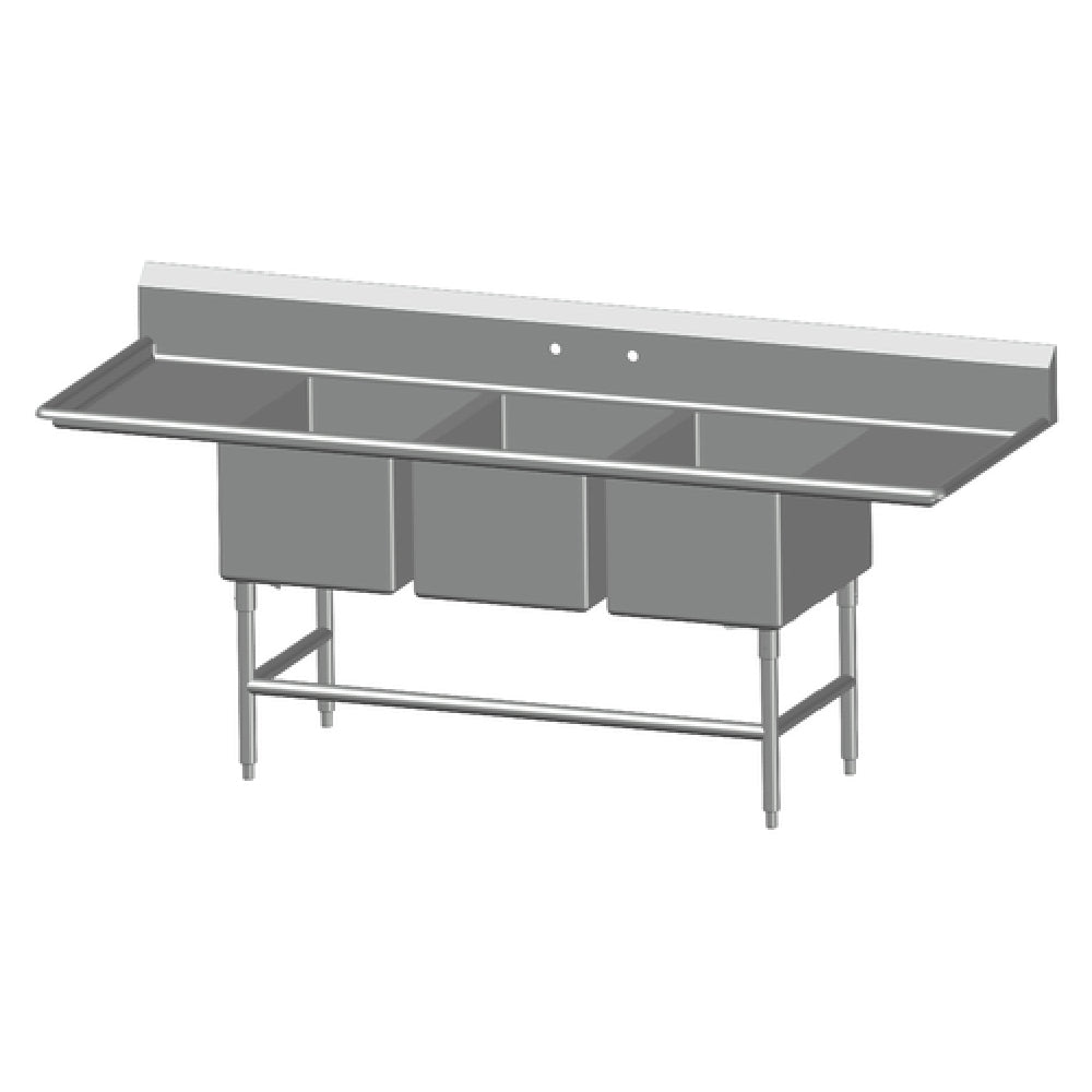 SPG 3SL18-2D18 - Universal Stainless Sink, Three Compartment, 18" Left & Right-hand Drainboards