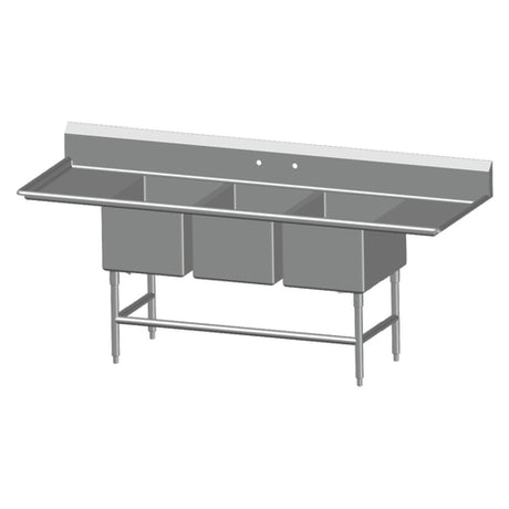 SPG 3SL1618-2D18 - Universal Stainless Sink, Three Compartment, 18" Left & Right-hand Drainboards