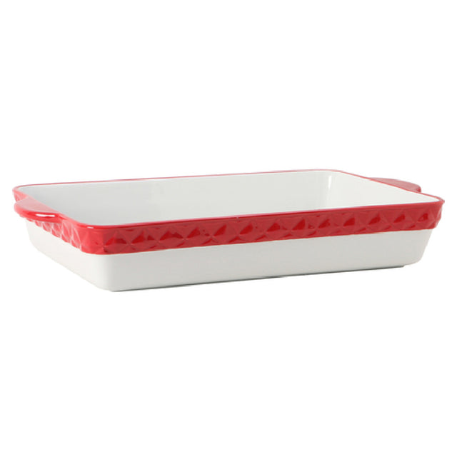 Tuxton EAQ-201 Casserole Dish 6-1/4 Qt. 18-1/2"L X 11"W X 3"H (16-1/2"L Without Handle)