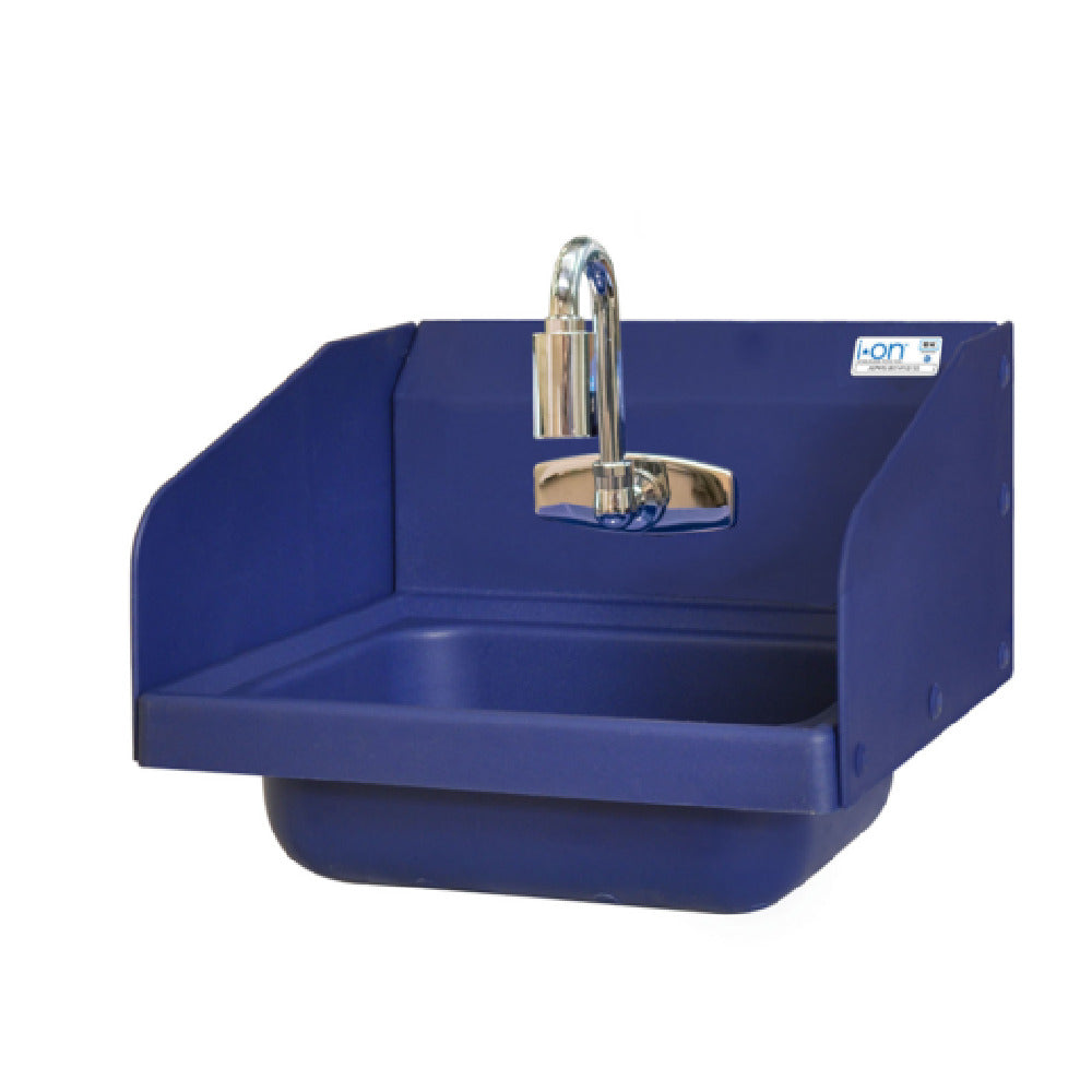 BK Resources APHS-W1410-1SSFA Ion™ Blue Antimicrobial Hand Sink 14" Wide X 10" Front-to-back X 5" Deep Bowl