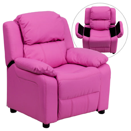 Flash Furniture BT-7985-KID-HOT-PINK-GG Kids Recliner 25"W X 26"- 39"D X 28"H