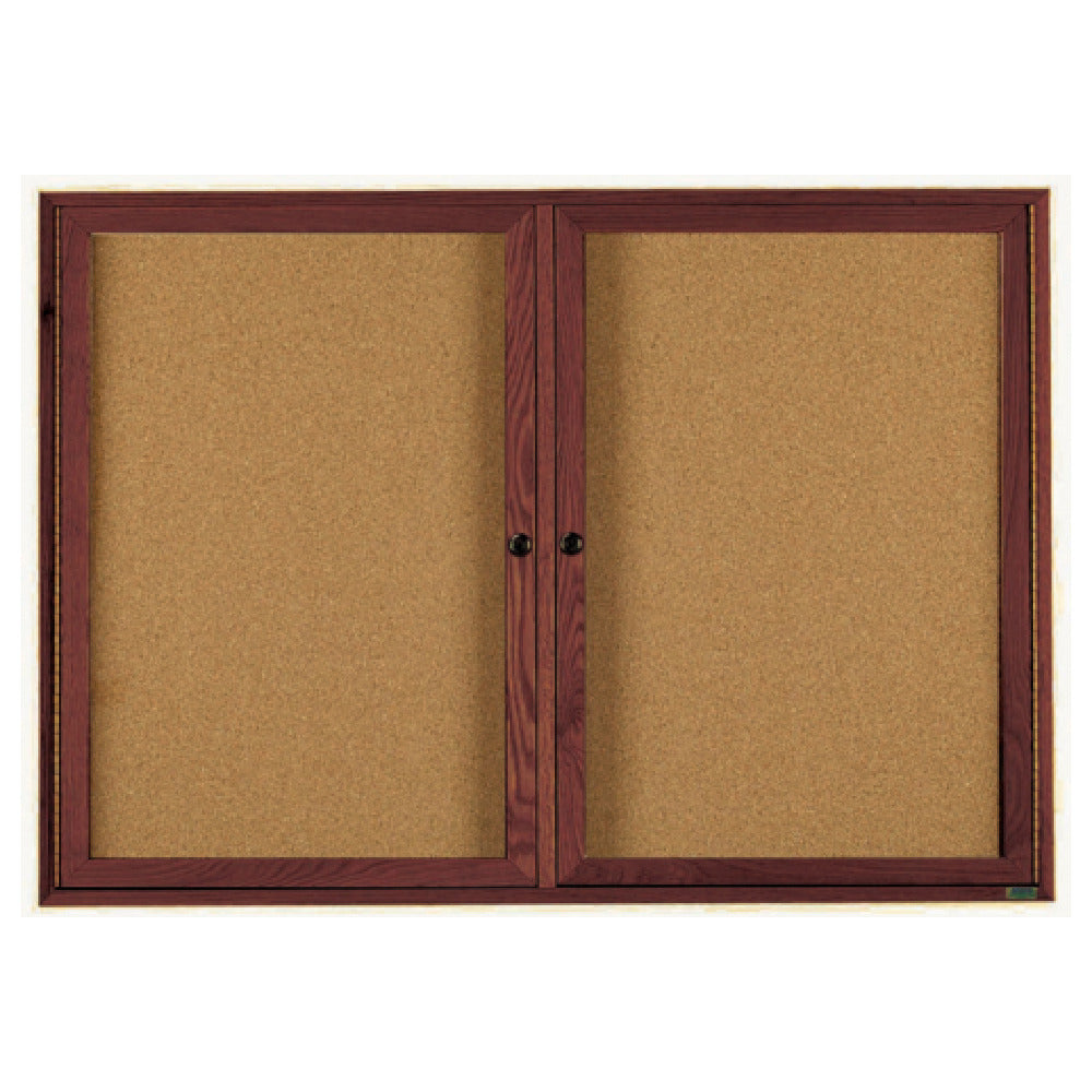 Aarco WBC3660R Red Oak Bulletin Board 60"W X 36"H Enclosed