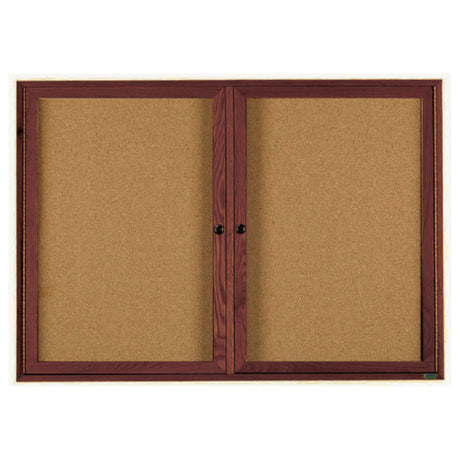 Aarco WBC3660R Red Oak Bulletin Board 60"W X 36"H Enclosed