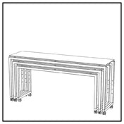 Bauscher Hepp VE-51050 - Venta® Buffet Table, (set Of Three Tables) On Castors With Integrated Height Adjustment