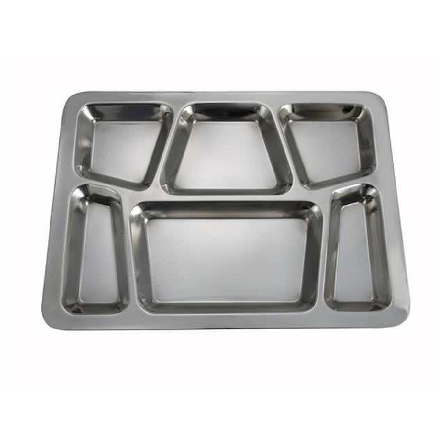 Winco SMT-2 Mess Tray 6 Compartments 15-1/2" X 11-1/2"