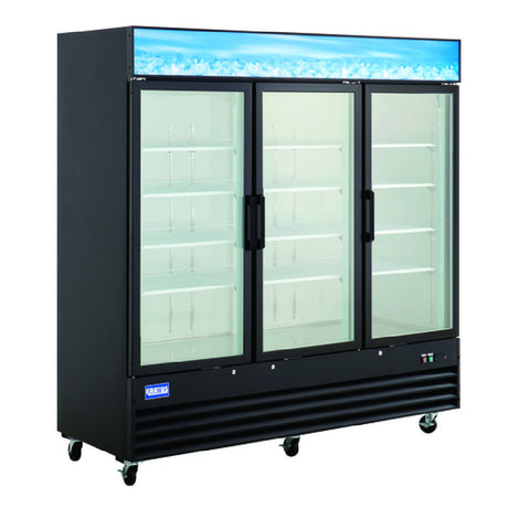 Hubert 175813 - Kratos 67K-211 Merchandising Freezer With Three Door, 78-3/8"W, (3) Anti-fogging Self-closing Doors With Magnetic Gaskets