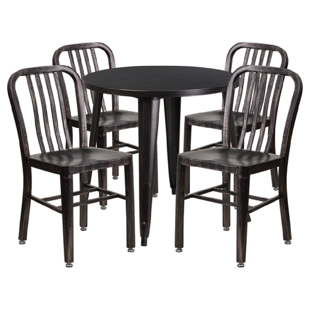 Flash Furniture CH-51090TH-4-18VRT-BQ-GG Table And Chair Set Includes (1) 30" Dia. X 29-1/2"H Table