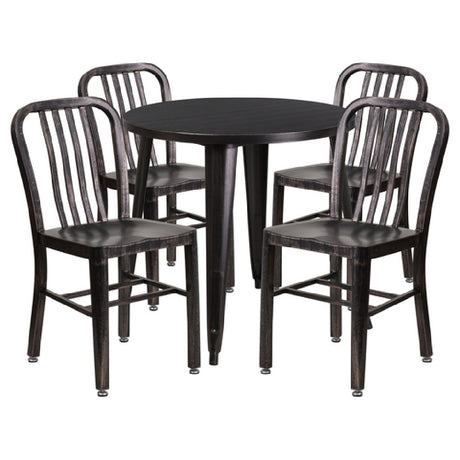 Flash Furniture CH-51090TH-4-18VRT-BQ-GG Table And Chair Set Includes (1) 30" Dia. X 29-1/2"H Table