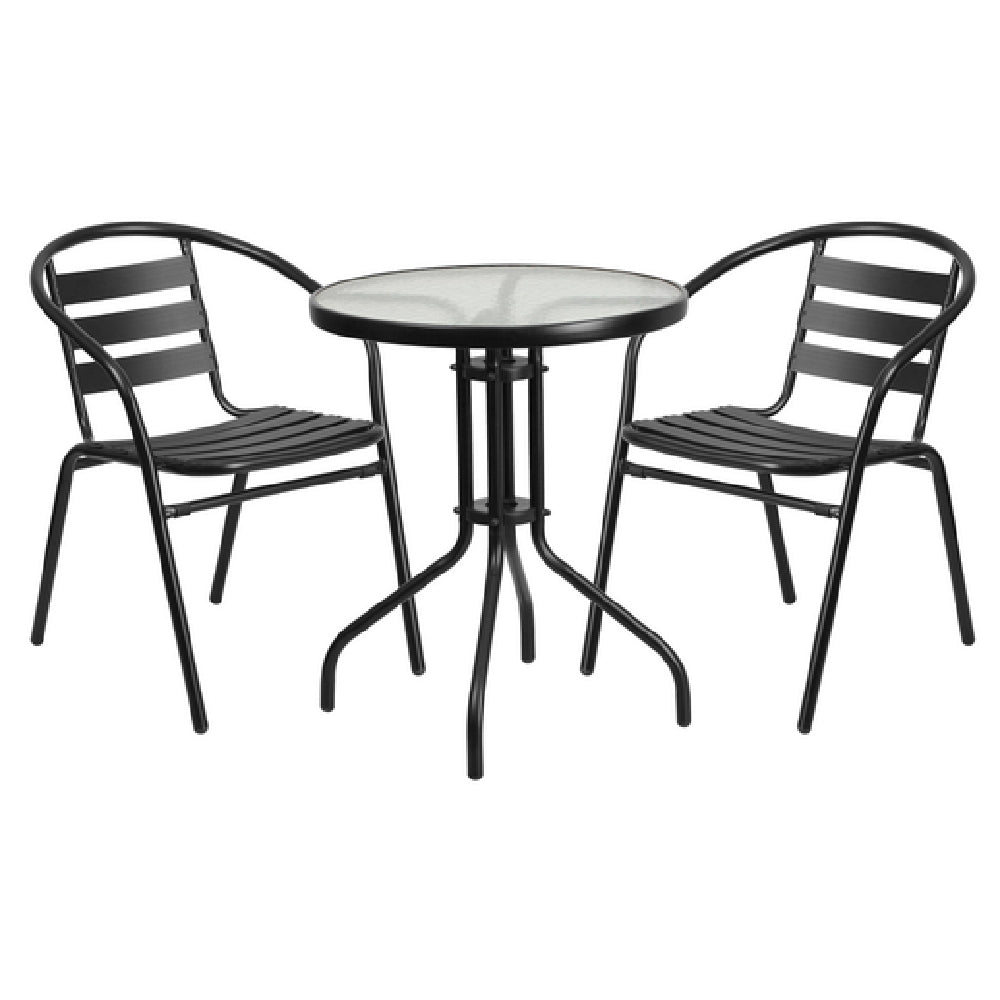 Flash Furniture TLH-071RD-017CBK2-GG Table & Chair Set Includes (1) 23-3/4" Dia. X 28"H Table