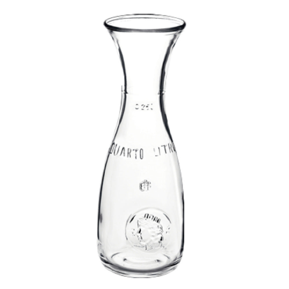 Steelite 4929Q201 Carafe 20 Oz. (17 Oz. Fill Line) (H 9-1/4" M 3-1/4" T 3-1/4" B 3-1/4") Glass