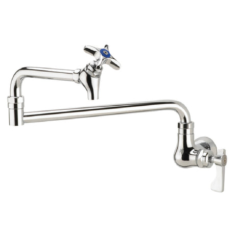 Krowne 16-181L Krowne Royal Series Pot Filler Faucet Single Wall Mount 18" Jointed Spout With Shut-off Valve