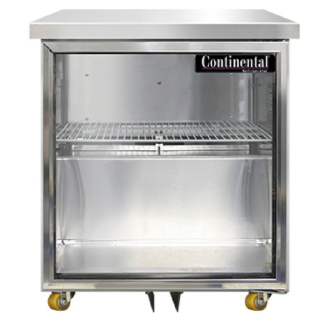 Continental Refrigerator SW27NGD-U Undercounter Display Refrigerator 27"W 7.4 Cu Ft Capacity