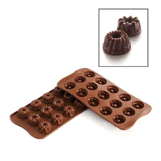 Louis Tellier SCG19 Fantasia Chocolate Mold 1.1" Dia. X 0.59”H Mold Size Makes (15) 0.22 Oz. Pieces Per Quantity